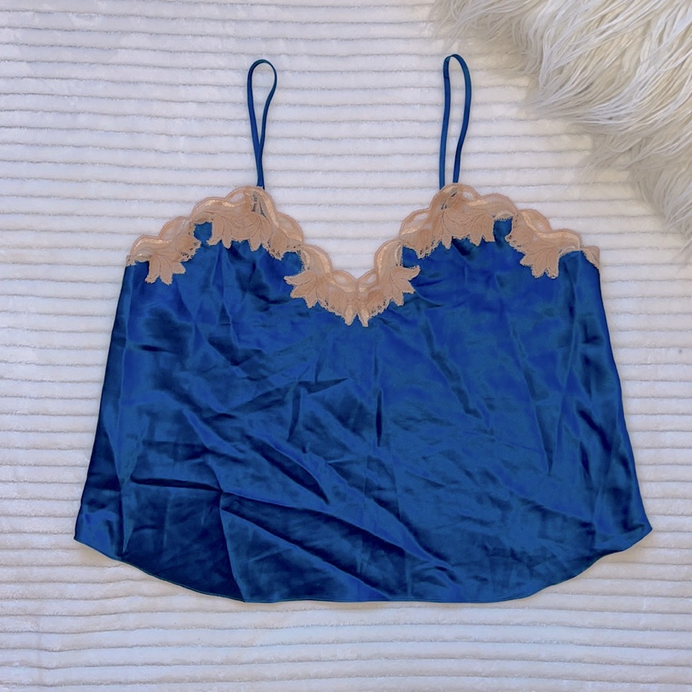 100% silk lace trim camisole - Size M.